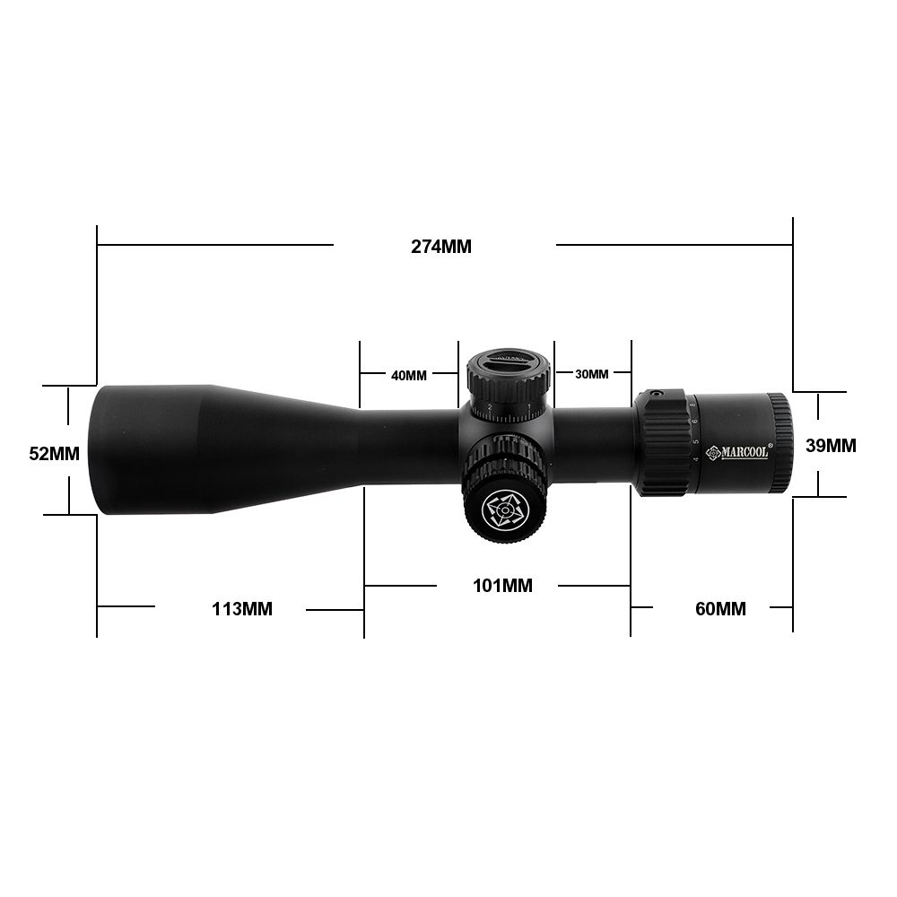 габариты Marcool EVV 4-16x44 SFIR FFP Scope MAR-166