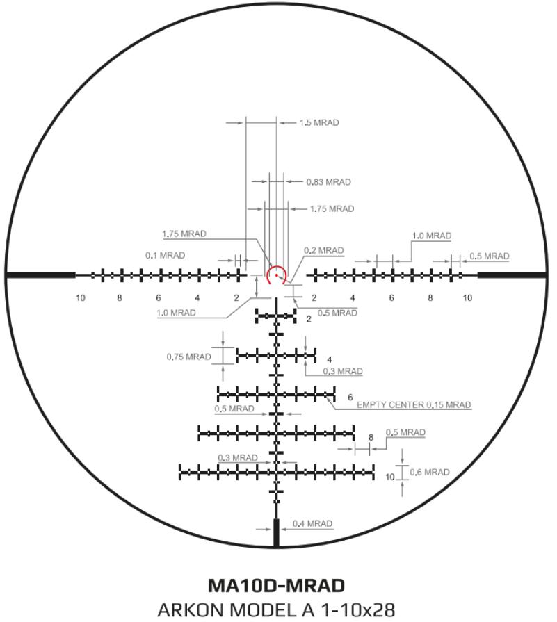 оптический прицел ARKON Model A 1-10х28 FDE