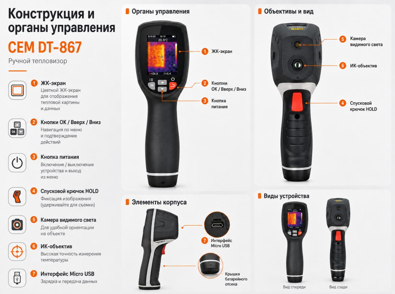 компактный тепловизор CEM DT-867