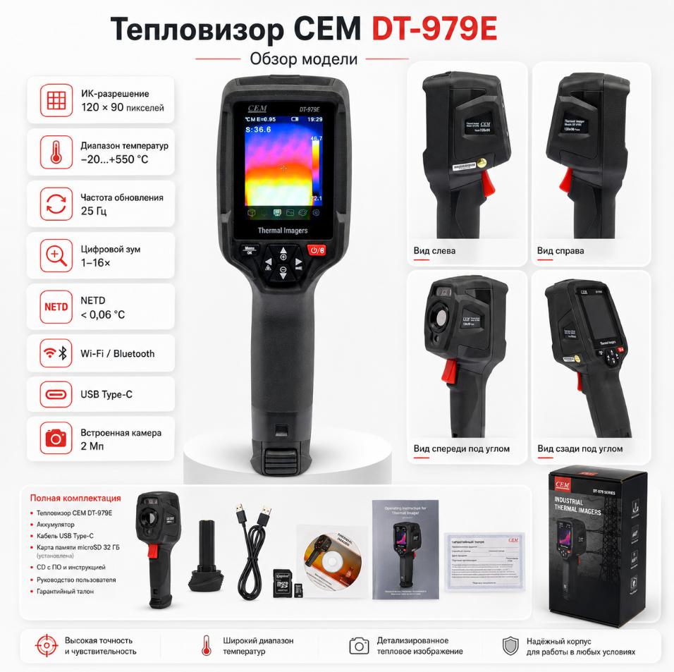компактный тепловизор модель CEM DT-979E