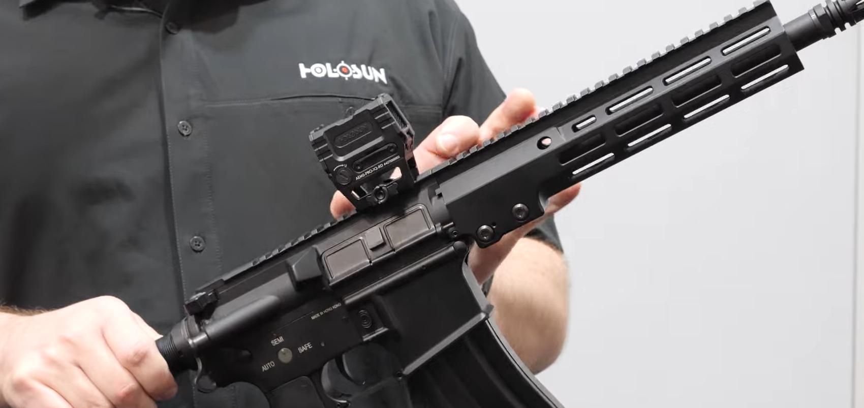 внешний вид Holosun AEMS Pro X2 RD крепление на Weaver/Picatinny