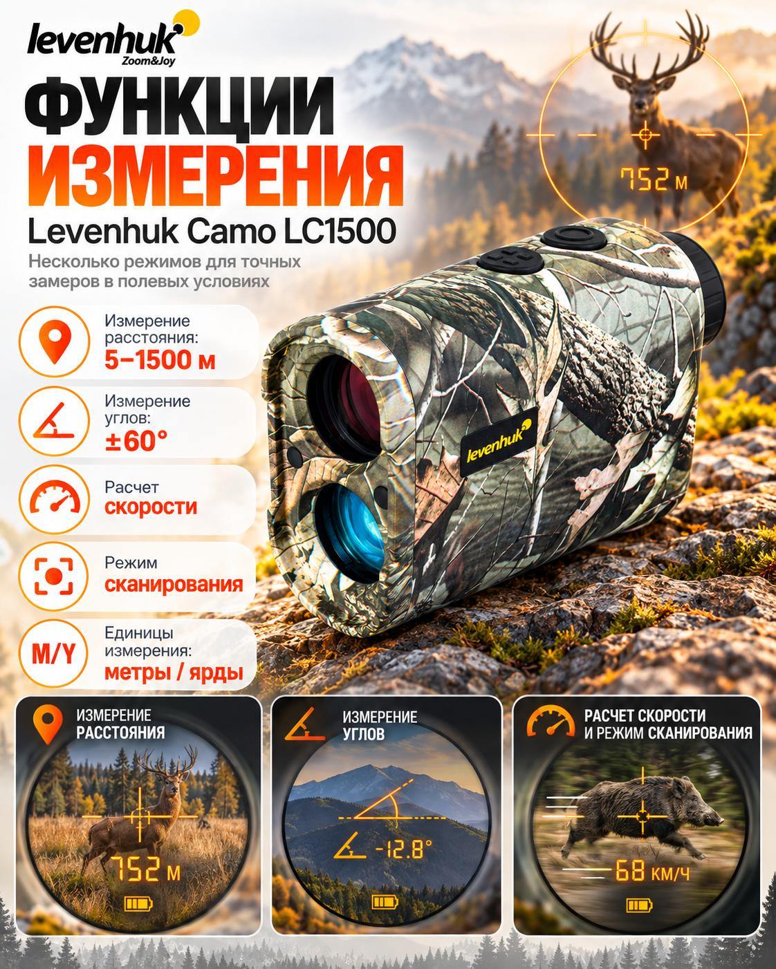 особенности Levenhuk Camo LC1500