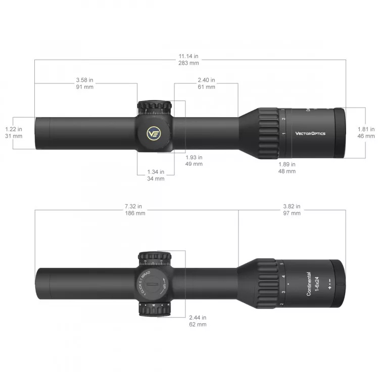 преимущества Vector Optics Continental X6 1-6x24I FIBER Tactical (SCOC-44)