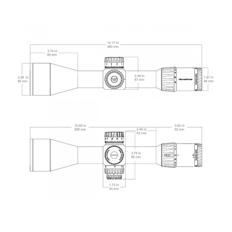 характеристики Vector Optics Taurus GENII 3-24х56 ED SFP (SCOL-55)