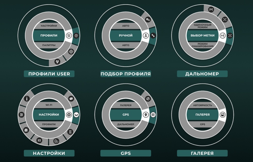 внешний вид меню прибора Дозор 1