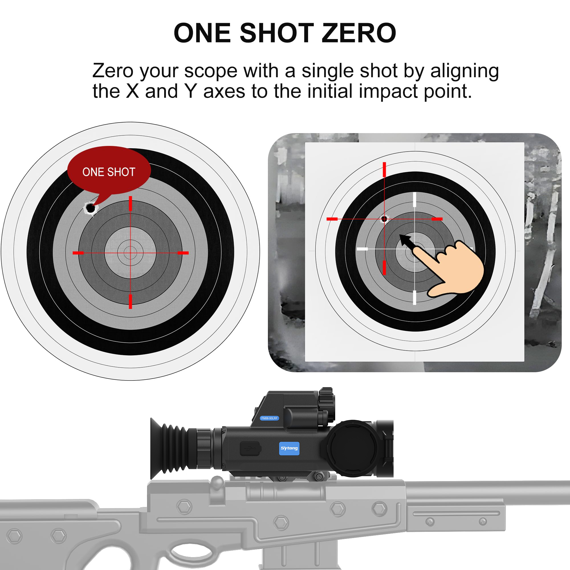 тесты точности прицела Sytong FM06-50 LRF